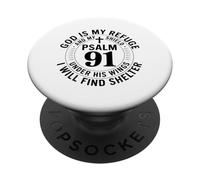 Psaume 91 Dieu est Mon Refuge Jésus Foi chrétienne PopSockets PopGrip Adhésif