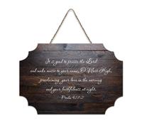 Psaume 92:1 2 It Is Good to Praise The Lord And Make Music to Your Name, O Most High Panneau de bienvenue en bois rustique pour porte d'entrée, porche, mur, école, salle de classe, club de café, 15,2