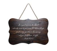 Psaume 92:1 2 It Is Good to Praise The Lord And Make Music to Your Name, O Most High Panneau en bois rustique à suspendre Décoration murale en bois avec citations 15,2 x 25,4 cm