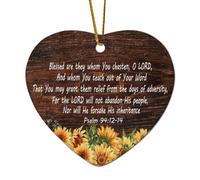 Psaume 94:12 14 Blessed Is The Man Whom You Chasten O LORD And Whom You Teach Out of Your Law ; That Heart Citations Décoration de Noël en céramique pour sapin de Noël, souvenir de vacances, cadeaux
