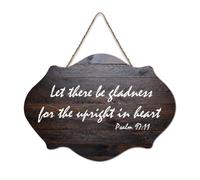Psaume 97:11 Décoration murale « Let There Be Gladness for The Upright in Heart » à suspendre en bois rustique avec citations pour décoration d'intérieur 15,2 x 25,4 cm
