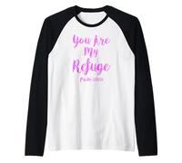 Psaume avec Verset biblique « You are My Refuge » Rose Manche Raglan
