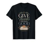 Psaume chrétien d'automne 107 Citation de louange de Thanksgiving T-Shirt Graphique avec Valeur