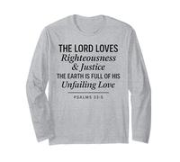 Psaumes 33:5 Verse de la Bible Justice Unfailing Love Manche Longue