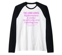 Psaumes 33:5 Verse de la Bible Justice Unfailing Love Manche Raglan