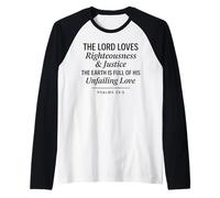 Psaumes 33:5 Verse de la Bible Justice Unfailing Love Manche Raglan