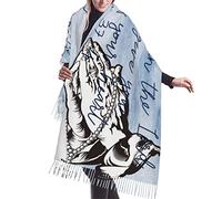 Psaumes Verset Religieux Écriture Dieu Bleu Écharpe Femme Élégant Foulards Confortable Echarpe Cadeau