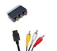 PSBasics Câble AV + adaptateur péritel pour Nintendo 64 Super Nintendo Gamecube N64 SNES GC