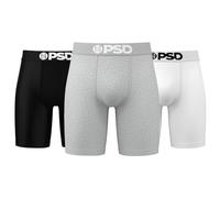 PSD Boxer Basique uni pour Homme - Couture d'entrejambe de 17,8 cm - sous-vêtements Respirants et offrant Un Bon Maintien avec Tissu évacuant l'humidité, Neutres Coton Lot de 3, Medium