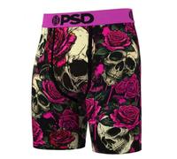 PSD Boxer Homme Imprimé Crânes Roses | Boxer Ceinture Élastique et Microfibre Cadeau Original Taille L