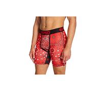 PSD Boxer imprimé argent pour homme - Entrejambe de 17,8 cm - Sous-vêtements respirants et offrant un bon maintien avec tissu évacuant l'humidité, Bandana Hype Red, XX-Large