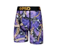 PSD Boxer pour homme | Sous-vêtement confortable et respirant, entrejambe de 7 pouces | Boxer homme longues coutures Flex Fit (FR/ES, Lettres, L, Régulier, Rich Roses), Roses riches, L