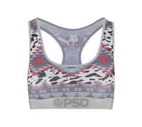 PSD Soutien-gorge 'Cowboy Serape' bleu cyan / gris / rouge pastel / blanc, Taille 70