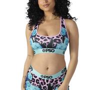 PSD Soutien-gorge de sport pour femme avec imprimé animal - Soutien-gorge de sport dos nageur pour femme avec tissu en microfibre respirant, multicolore, Small