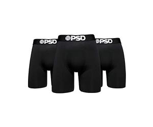 PSD Standard Length Boxer Brief 3-Pack Boxeur ajusté, Noir Lot de 3, M Homme