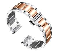 PSDFJAD ZHGUIMING Bracelet de montre en acier inoxydable for homme et femme, largeur 16 mm, 18 mm, 20 mm, 21 mm, 22 mm, 23 mm, 24 mm, 26 mm(Silver Rose Gold,21mm)