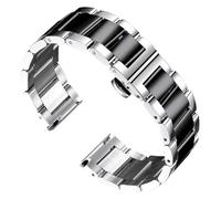 PSDFJAD ZHGUIMING Bracelet de montre en acier inoxydable for homme et femme, largeur 16 mm, 18 mm, 20 mm, 21 mm, 22 mm, 23 mm, 24 mm, 26 mm(Silver Black,20mm)