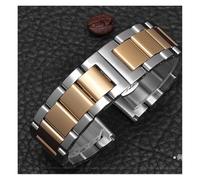 PSDFJAD ZHGUIMING Bracelet de montre en acier inoxydable for homme et femme, largeur 16 mm, 18 mm, 20 mm, 21 mm, 22 mm, 23 mm, 24 mm, 26 mm(Silver Gold,21mm)