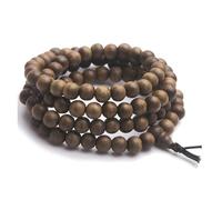 PSDFJAD ZHGUIMING Bracelet en Bois d'aloès Naturel Agilawood 108 Perles Rondes de 9 mm for Femmes et Hommes, Breloques de prière Extensibles en Cristal Agilawood