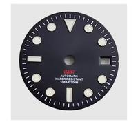 PSDFJAD ZHGUIMING Cadran de Montre 28,5 mm C3 Super Green Glow in The Dark Calendrier Unique for GMT NH34 Mouvement Automatique Assemblage Accessoires de Montre(BZ-2)