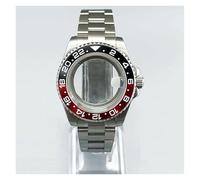 PSDFJAD ZHGUIMING Montre homme 40 mm en céramique bleue GMT lunette de montre NH34 NH35 NH36 boîtier en acier inoxydable montre mécanique modifiée verre fantôme d'eau(NO.1,Transparent bottom)