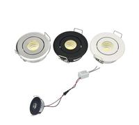 PSDFJAD zhuguiming Mini spot LED COB 12 V 3 W for vitrine ou meuble à bijoux, découpe for trou de 40-45 mm(12V Black,Pure White 6000K)