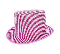 [Psdndeww] Accessoire de photographie de fête pratique sur le thème du tissu brillant pour un usage quotidien et costume de fête rayé seau vintage chapeau supérieur magique