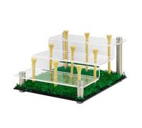 Psdndeww Acrylique transparent - 9 organisateurs de golf à balles - Design d'armes d'escalier avec base d'herbe artificielle pour un stockage sûr et décoratif - Étagère de rangement pour la maison ou
