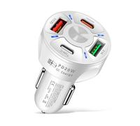 Psdndeww Adaptateur de charge 38 W 4 ports USB PD20W 3,1 A USB C Adaptateur de charge rapide pour voiture pour téléphone