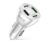 Psdndeww Adaptateur de charge USB C 38 W - 4 ports - Charge rapide - Adaptateur de charge pour voiture - Adaptateur de charge USB multiple pour téléphone