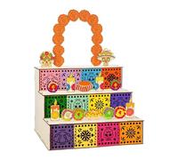 Psdndeww Autels en Bois pour Le Jour des Morts Affichage De La Mémoire Boîte D'ombres Traditionnelle Ofrenda avec Crâne Décoration De Bureau Maison Culturelle Décoration Ofrenda