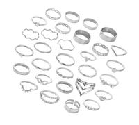 [Psdndeww] Bague de couleur argentée/dorée élégante empilage géométrique Rhinestone Accessoires pour hommes et femmes
