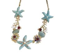 [Psdndeww] Bijoux de vacances à la plage délicat collier de perles de mer confortable bijoux de poupée look nautique