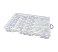 Psdndeww Boîte de stockage de piles pour 60 % AA 40 pièces 3 A Récipient design léger avec couvercle transparent