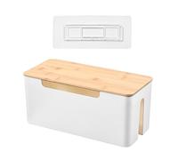 Psdndeww Boîtes de gestion de câbles polyvalentes. Boîtes de rangement de câbles délicates couvercles en bois. Boîte d'organisation de câbles Bureau