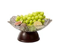 Psdndeww Bol de service élégant à pieds hauts avec bordure inclinée et pieds ronds, parfait pour table basse, organisateur de fruits luxueux et moderne