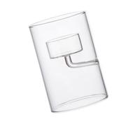 Psdndeww Bougeoir Cylindrique en Verre avec Design Coupe-Vent pour Centres De Table De Mariage Décoration D'intérieur Art De Table De Bougie Pilier en Verre Transparent