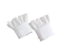 [Psdndeww] Bracelet de mariée à pois Bracelet à volants exquis enterrement de vie de jeune fille Blanc Flouncy Bride Poignet Manchon