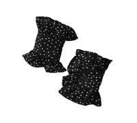 [Psdndeww] Bracelet de mariée à pois Bracelet à volants exquis enterrement de vie de jeune fille Blanc Flouncy Bride Poignet Manchon, Noir