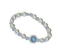 Psdndeww Bracelet en pierre précieuse aigue-marine pratique idéal pour les femmes à la mode à la recherche d'un look unique et raffiné Bijoux en pierres précieuses naturelles, taille unique, comme