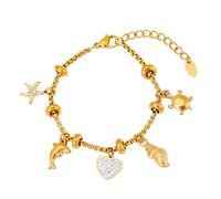 Psdndeww Bracelet réglable fait à la main avec lunes solaires Zircon cubique scintillant Accessoires de bijoux en acier inoxydable Accessoires de bijoux en acier inoxydable Lune solaire Accessoire