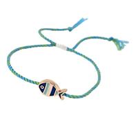 Psdndeww Breloque en forme de poisson tressé réglable avec pendentif goutte d'huile en alliage pour femme - Léger et élégant - Cadeau multicolore - Chaîne de main réglable, taille unique, Comme décrit