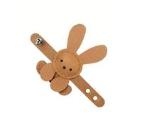 Psdndeww Breloque pour sac à main en cuir pour femme - Lapins - Porte-clés pour sac à main et sac à dos - Accessoires cadeau en cuir pour clés de voiture, marron clair