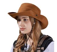 Psdndeww Chapeau de protection solaire unisexe confortable à séchage rapide tendance pour activités de plein air Chapeau de soleil de voyage à large bordure, caramel, taille unique