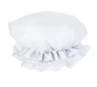 Psdndeww Chapeau de soubrette blanc classique en dentelle pour fête sur le thème du jeu et tenue de photographie pour grand-mère