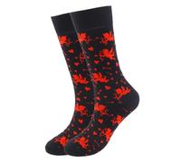 Psdndeww Chaussettes mi-mollet en coton avec motif cœur et lèvres pour la Saint-Valentin, pour femmes et hommes, cadeau amusant pour les amateurs de cadeaux, m, S-XXL