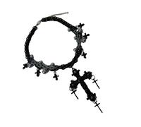 [Psdndeww] Collier de croix sombre tendance portable accessoire pour femme pour s'adapter confortablement et embrasser des accessoires portables de style gothique et punk