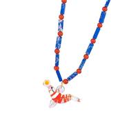 [Psdndeww] Collier de perles de poisson tendance collier réglable accessoire accrocheur adapté aux amateurs de mode