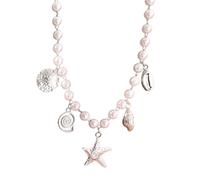 [Psdndeww] Collier pendentif en forme de poisson avec perles d'imitation de style côtier et perles d'imitation, フリーサイズ, Comme décrit dans la description, Sans pierre précieuse