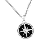 [Psdndeww] Collier rond en acier inoxydable pour homme bijoux spirituels adaptés pour papa petit ami anniversaire cadeau de Saint-Valentin étoile pendentif collier, フリーサイズ, Comme décrit dans la